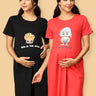 Combo Of Sleepy Mumma & Bun In The Oven Maternity T-Shirt Dress