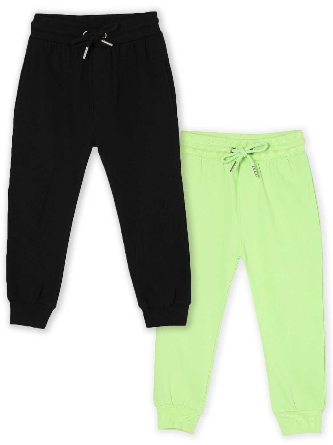 Combo of 2 Winter Sweatpants- Black & Neon Green