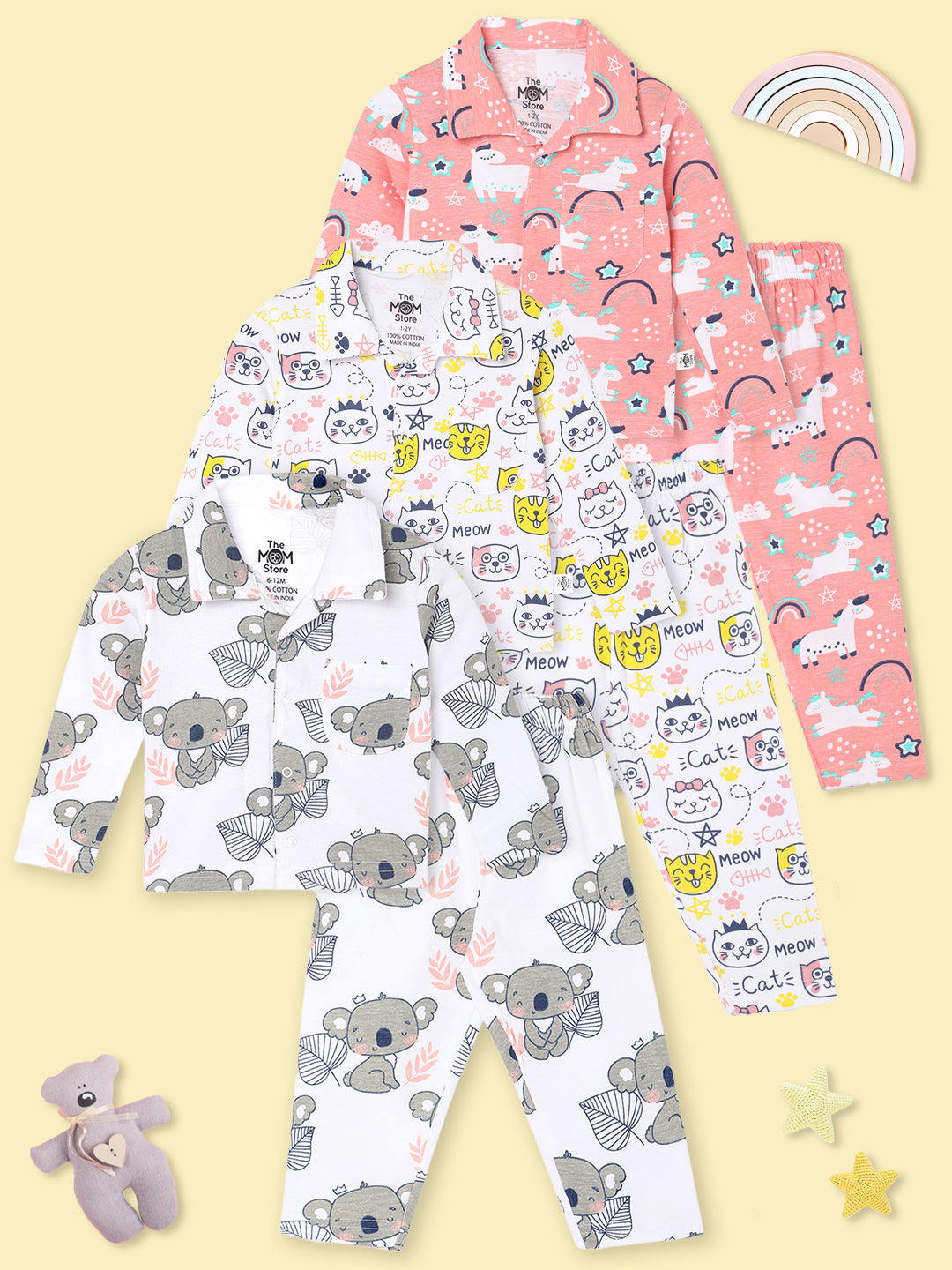 Combo of 3 Baby Pajama Sets - Option D