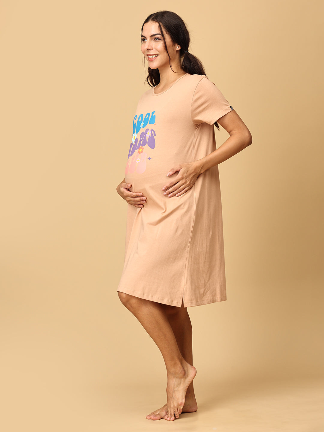 Cool Mom Club Oversized Maternity T Shirt Dress