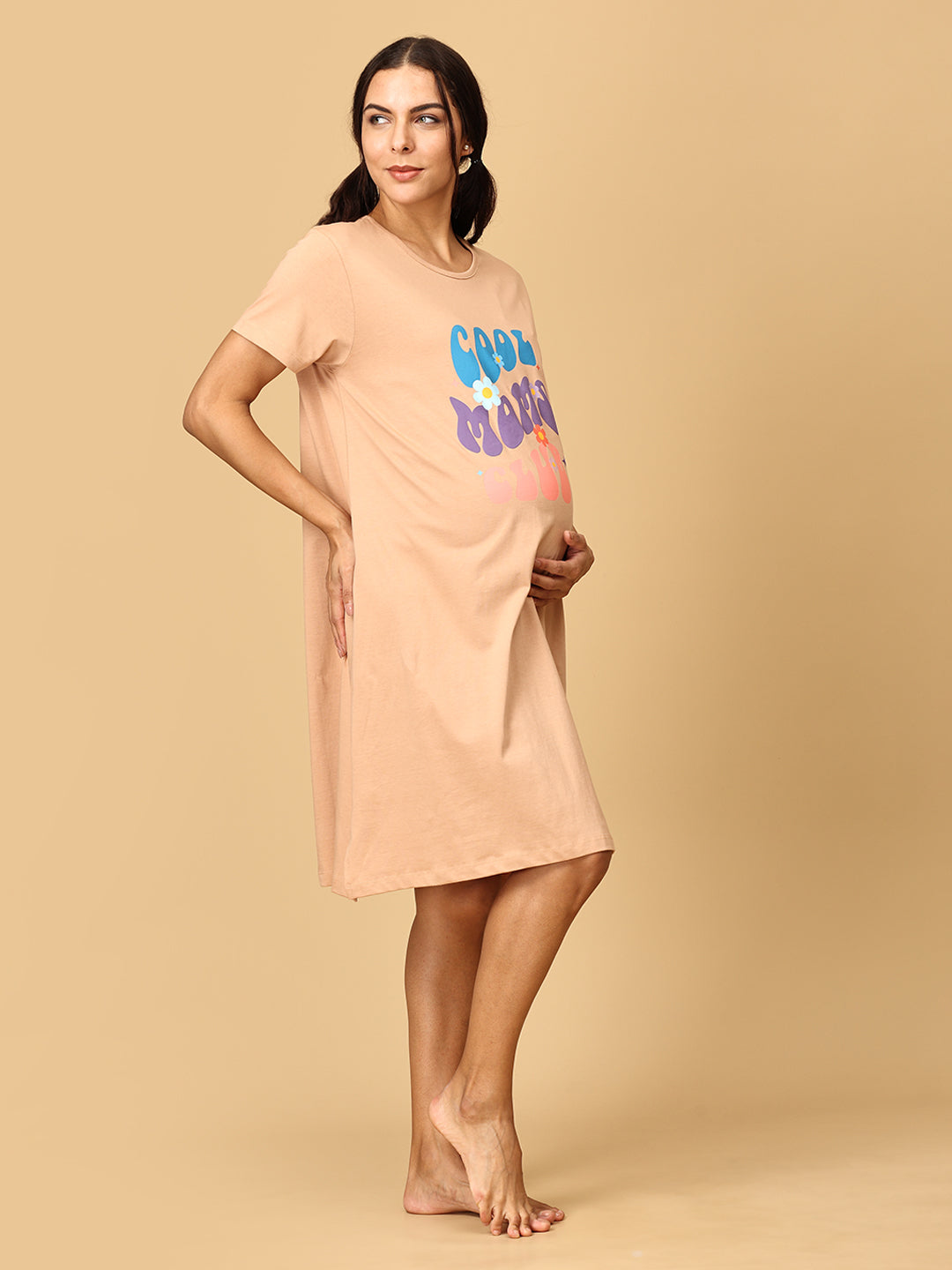 Cool Mom Club Oversized Maternity T Shirt Dress