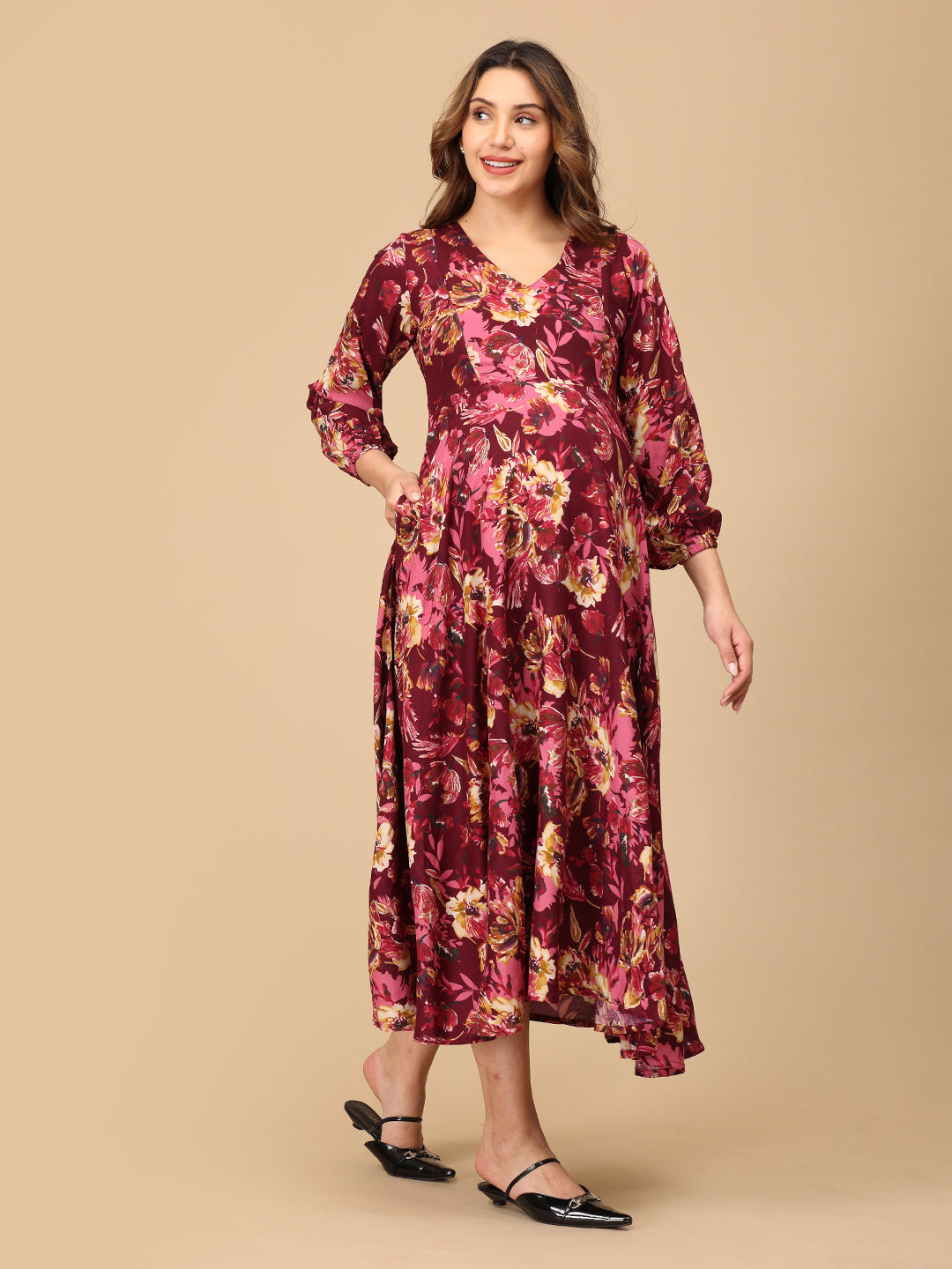 Cork It & Werk It Maternity and Nursing Maxi Dress