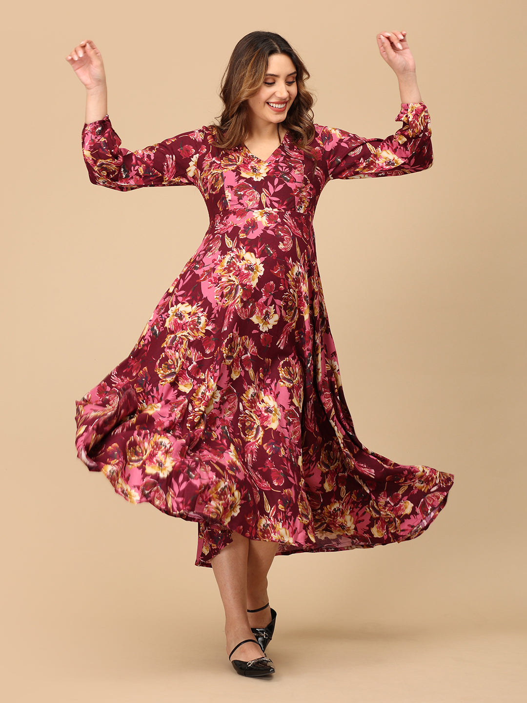 Cork It & Werk It Maternity and Nursing Maxi Dress