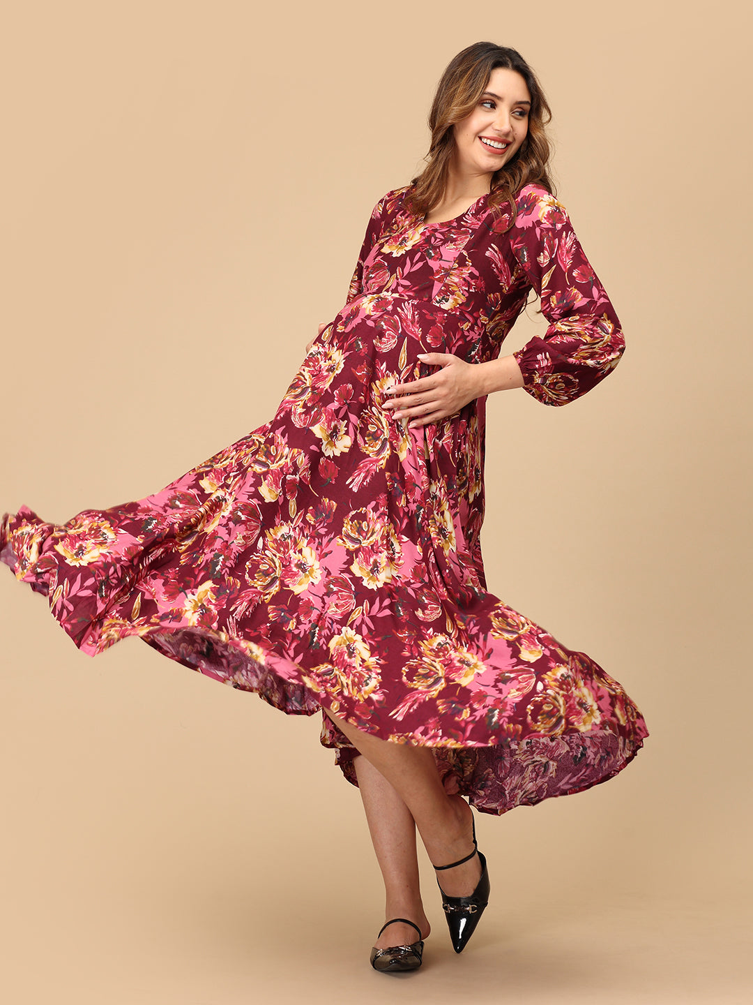 Cork It & Werk It Maternity and Nursing Maxi Dress