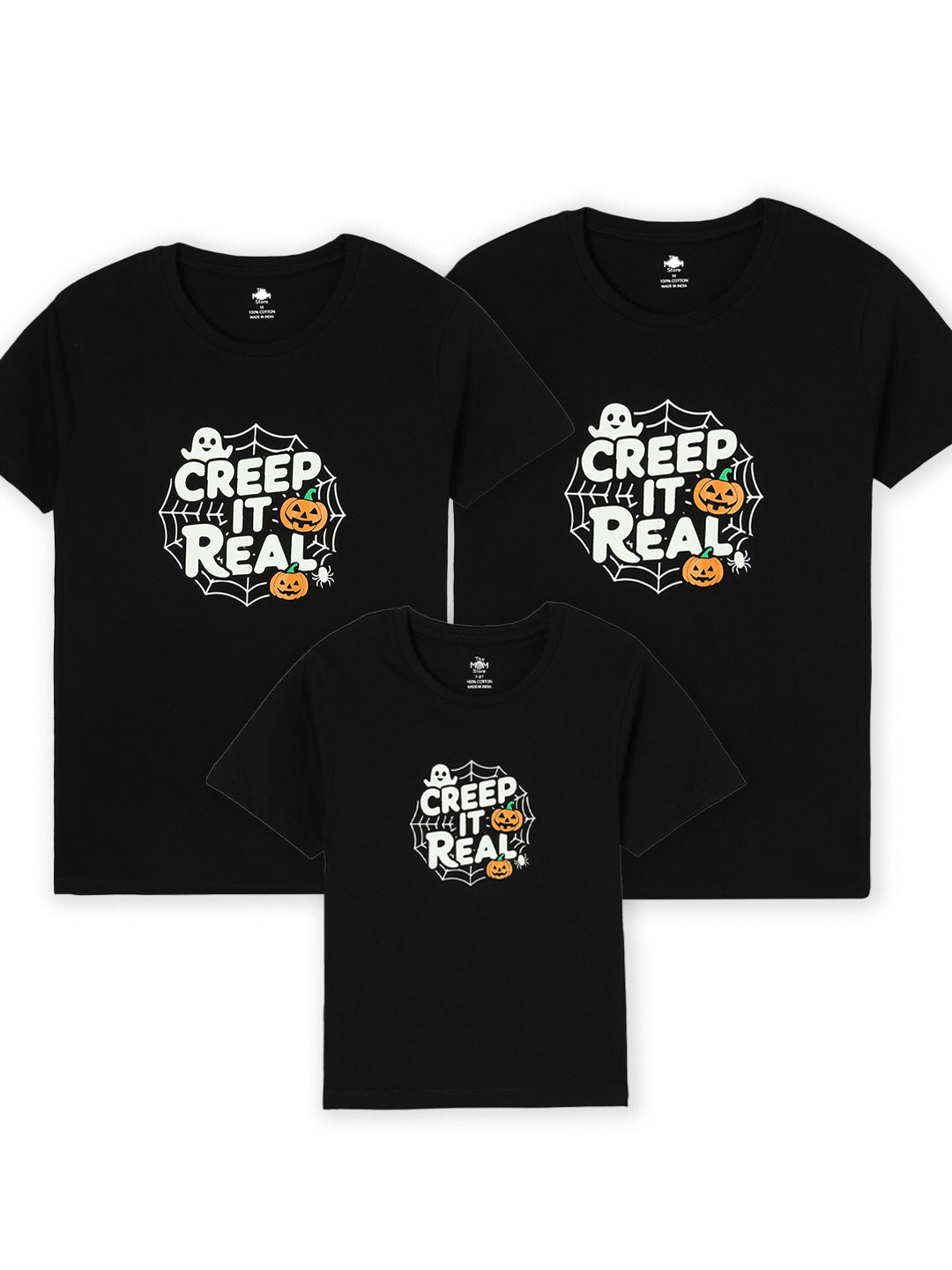 Creep It Real Family T-shirt - Combo of 3 T-shirts