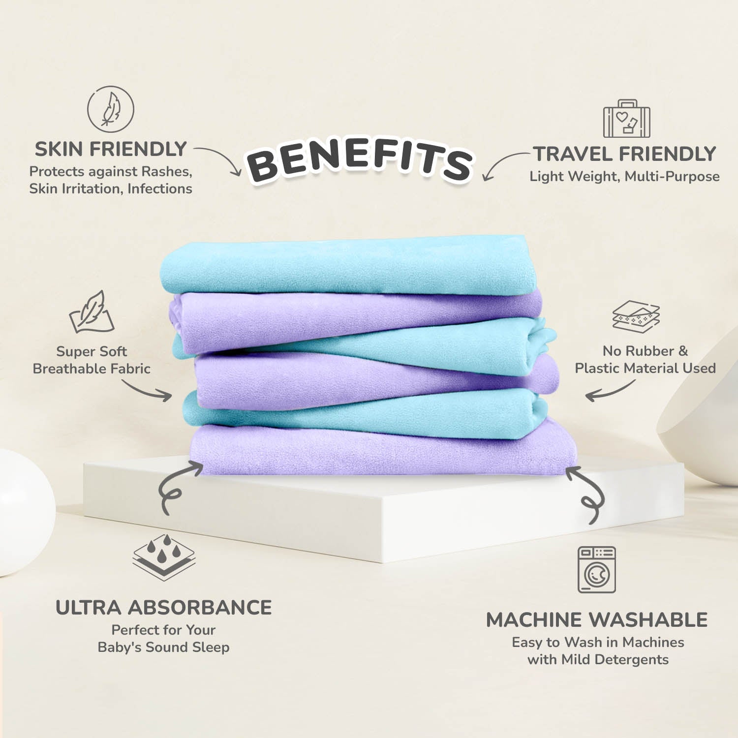 R for Rabbit Dry Nap/Dry Mat Bliss- M- Blue