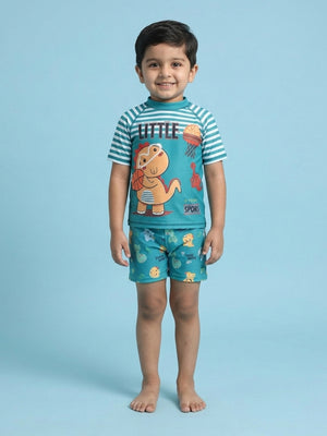 Dino Dribble Boys T-shirt And Short Swim Set - The Mom Store