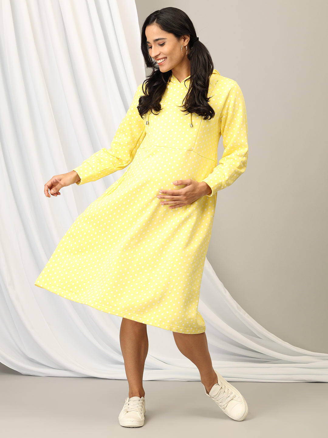 Dots & Giggles Maternity and Nursing Hoodie Dress