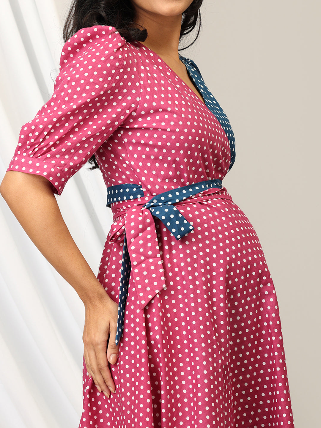 Dotty Delight Maternity Wrap Dress