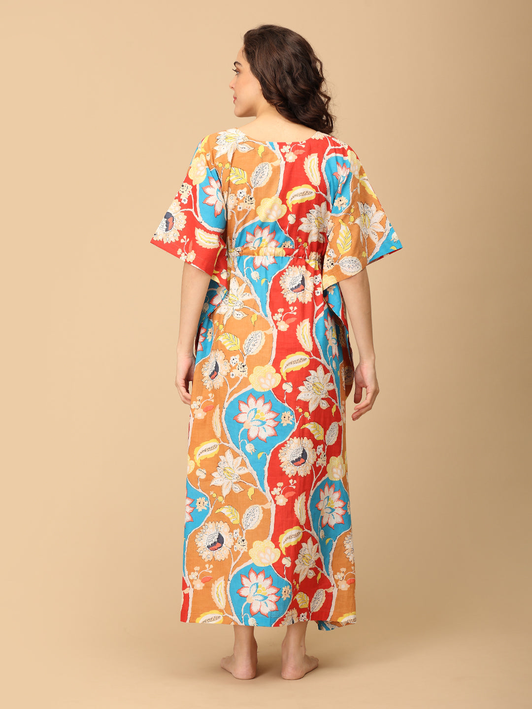 Dusky Petals Maternity and Nursing Kaftan Nighty