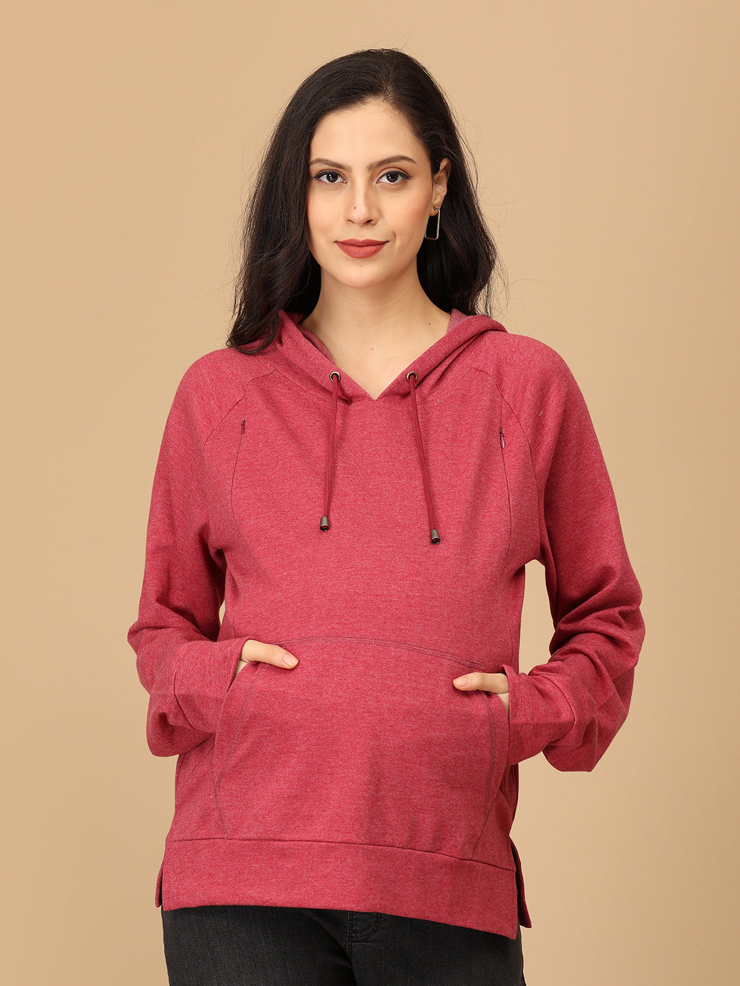 Dusty Snug Maternity and Nursing Sweatshirt Hoodie