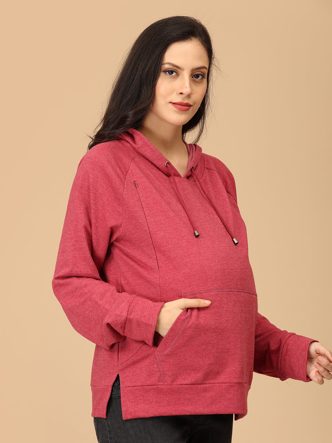 Dusty Snug Maternity and Nursing Sweatshirt Hoodie