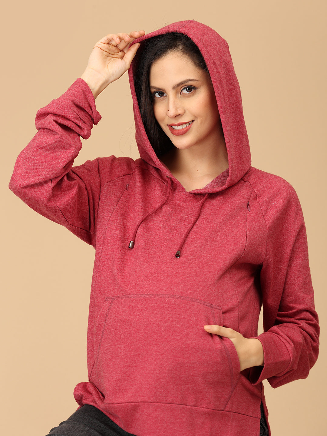 Dusty Snug Maternity and Nursing Sweatshirt Hoodie
