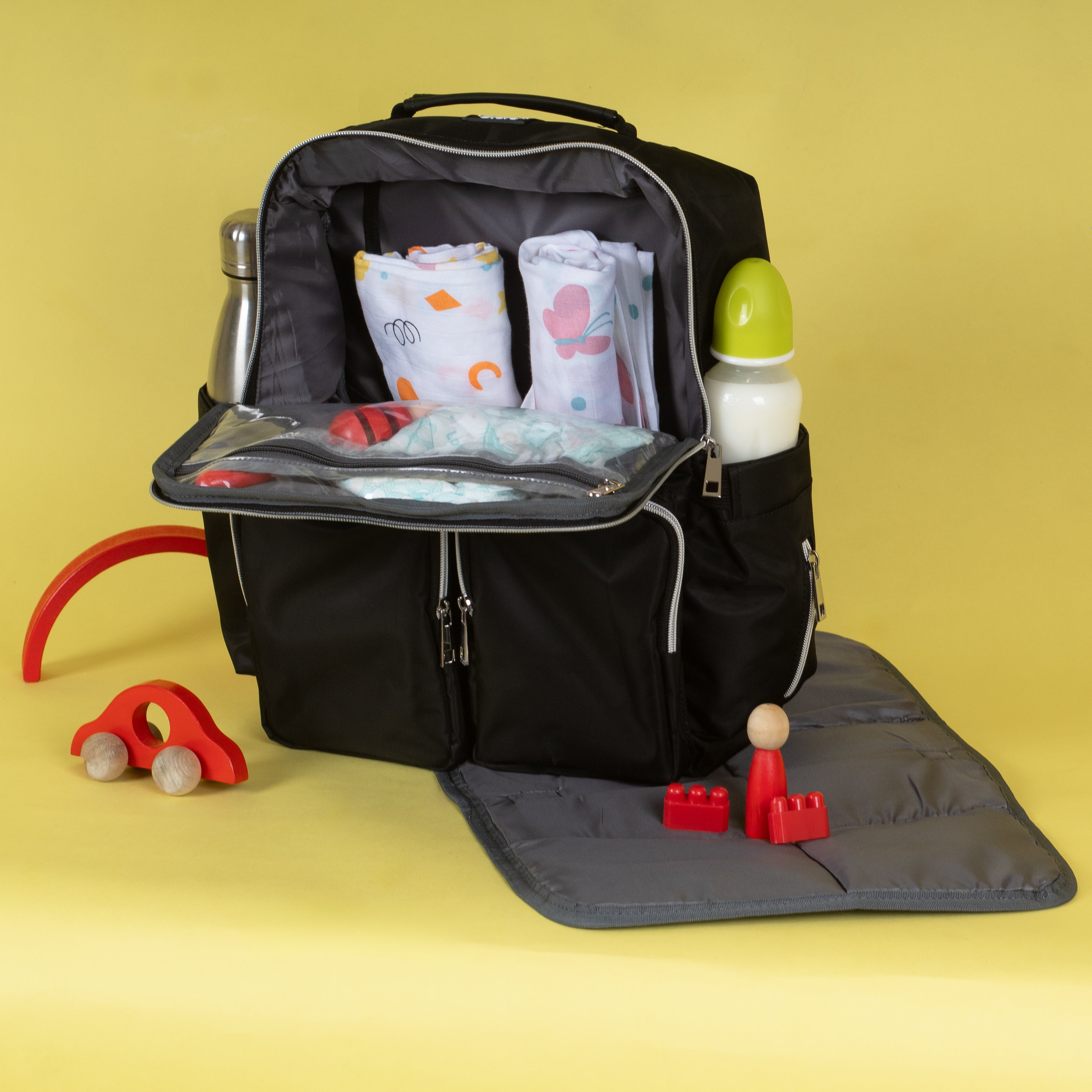 Ebony Black Diaper Bag