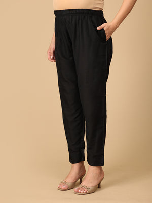 Ebony Embroidered Maternity and Nursing Silk Kurta Set - The Mom Store