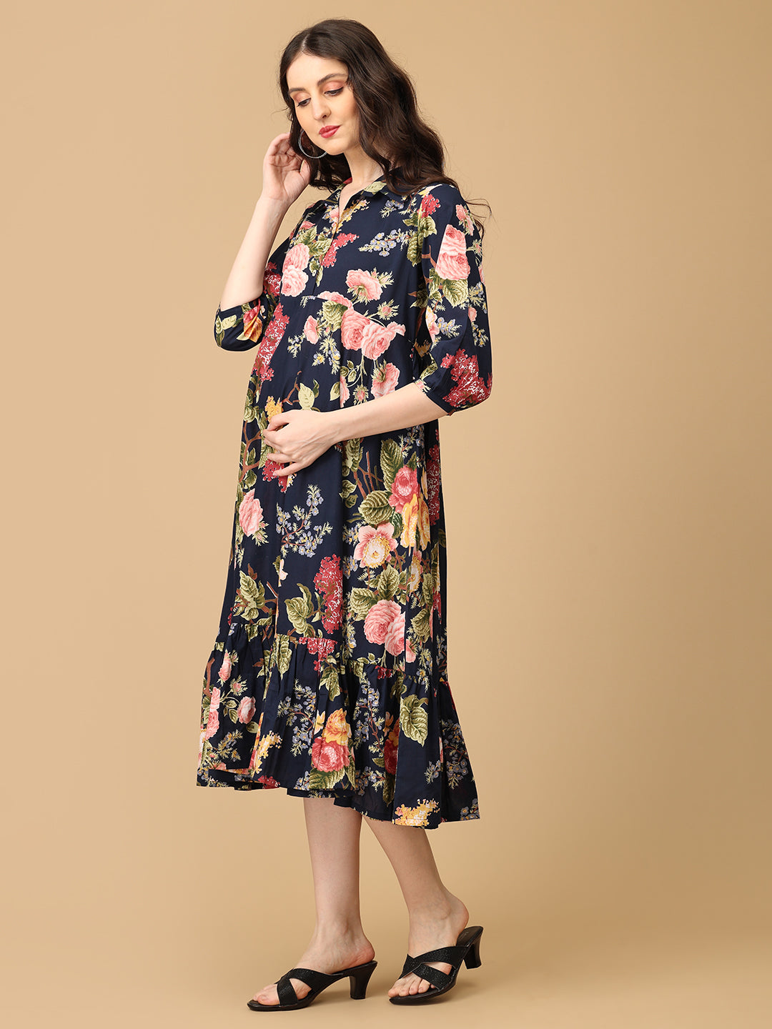 Fleur de Sombre Maternity and Nursing Dress