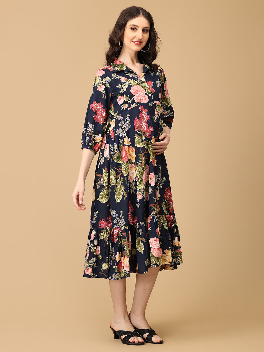 Fleur de Sombre Maternity and Nursing Dress