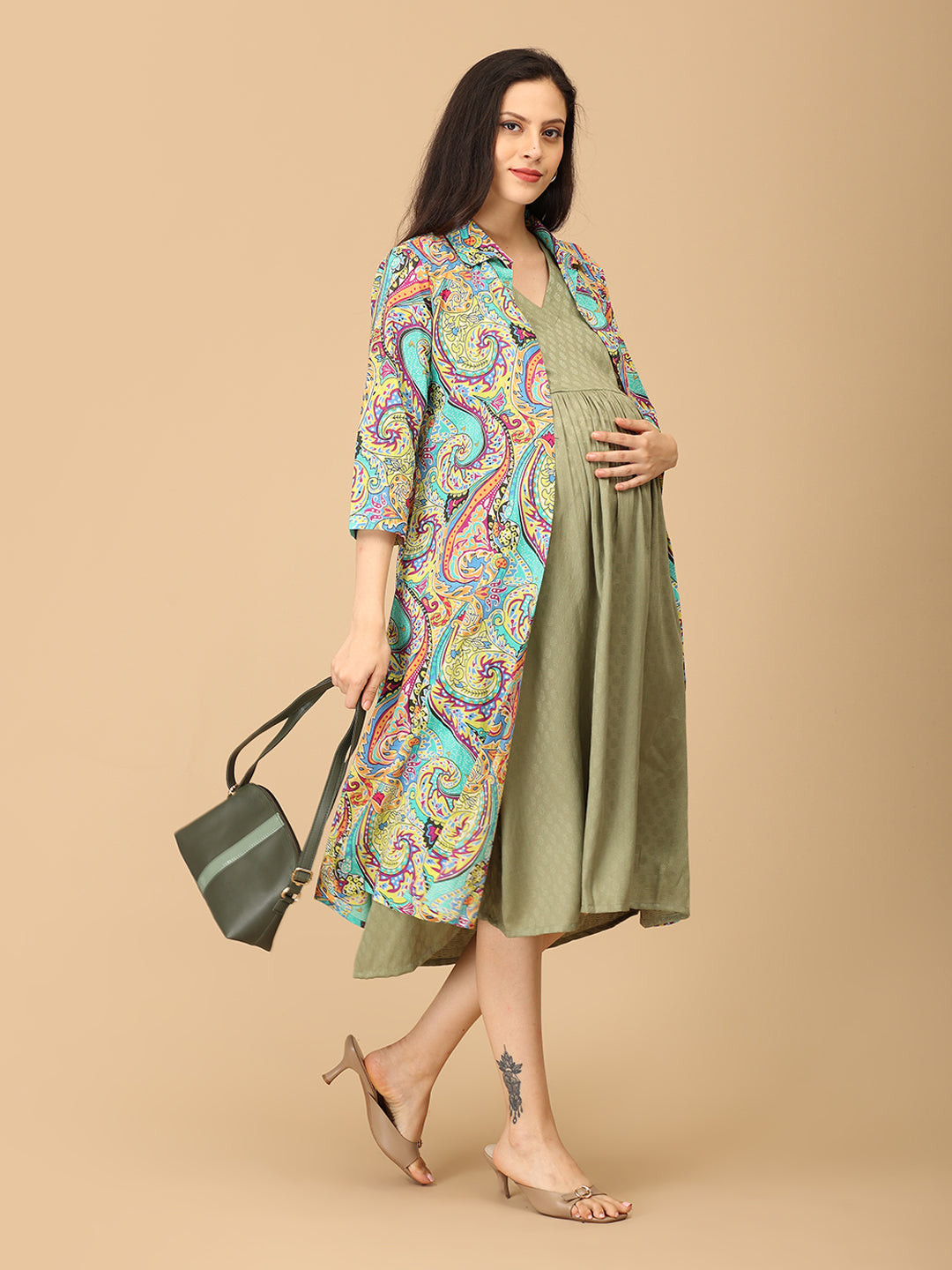 Floret Fizz Maternity and Nursing Shacket Dress