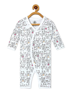 Picture of a hanging jabla style romper with fox designs from the mom store
