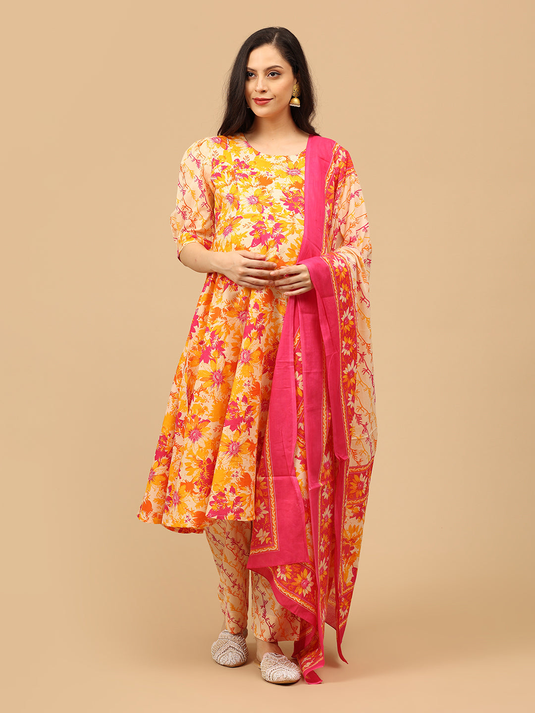Garden Glow-Up Maternity and Nursing Kurta Set With Dupatta