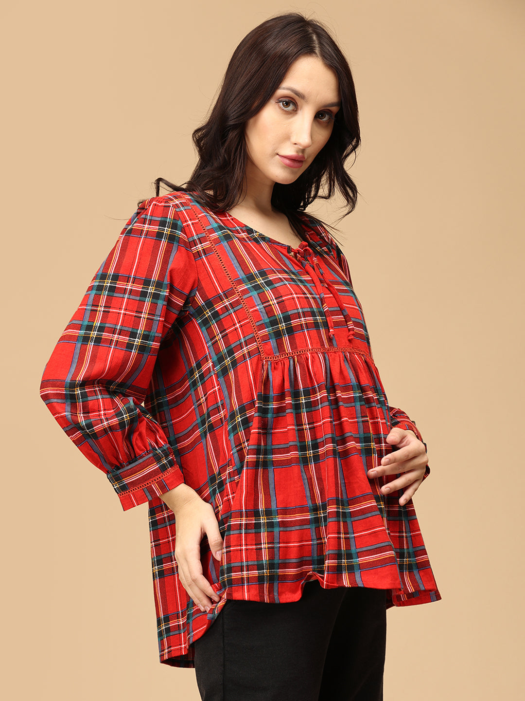 Garnet Grids Maternity and Nursing Top