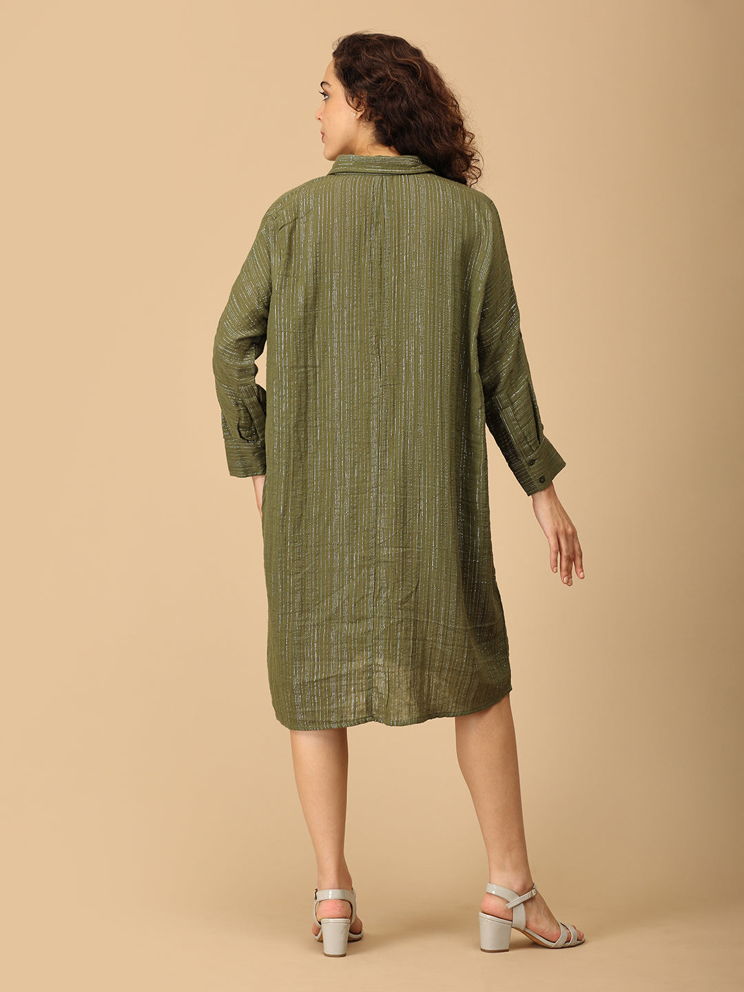 Glam-o-Leaf Maternity and Nursing Oversized Shirt Dress