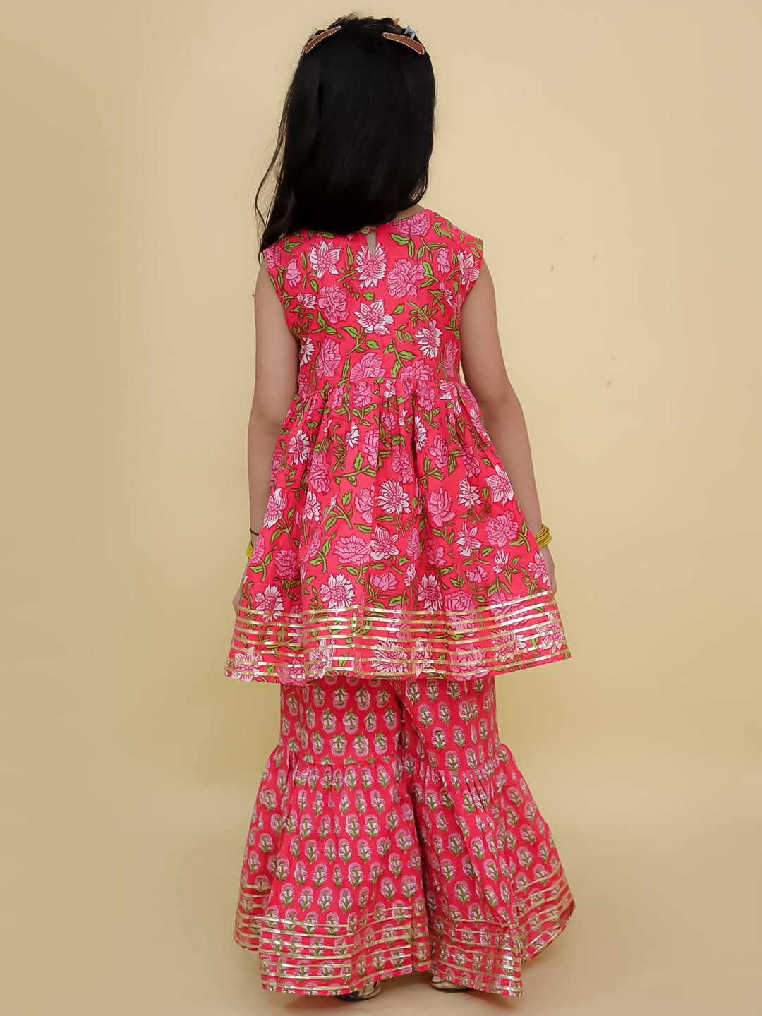 Gulaabi Rani Anarkali Kurta Sharara Set