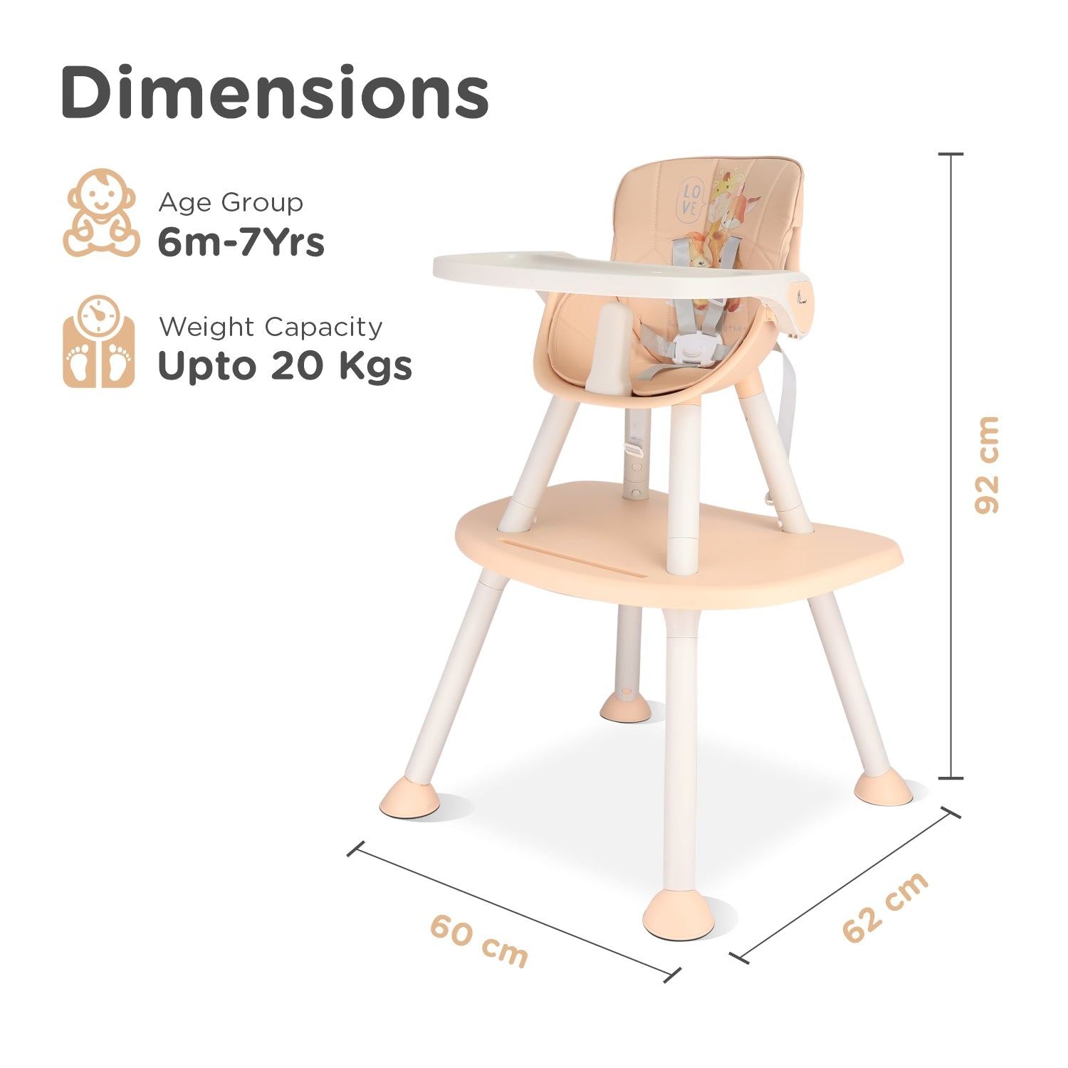R for Rabbit Cherry Berry Safari Baby High Chair