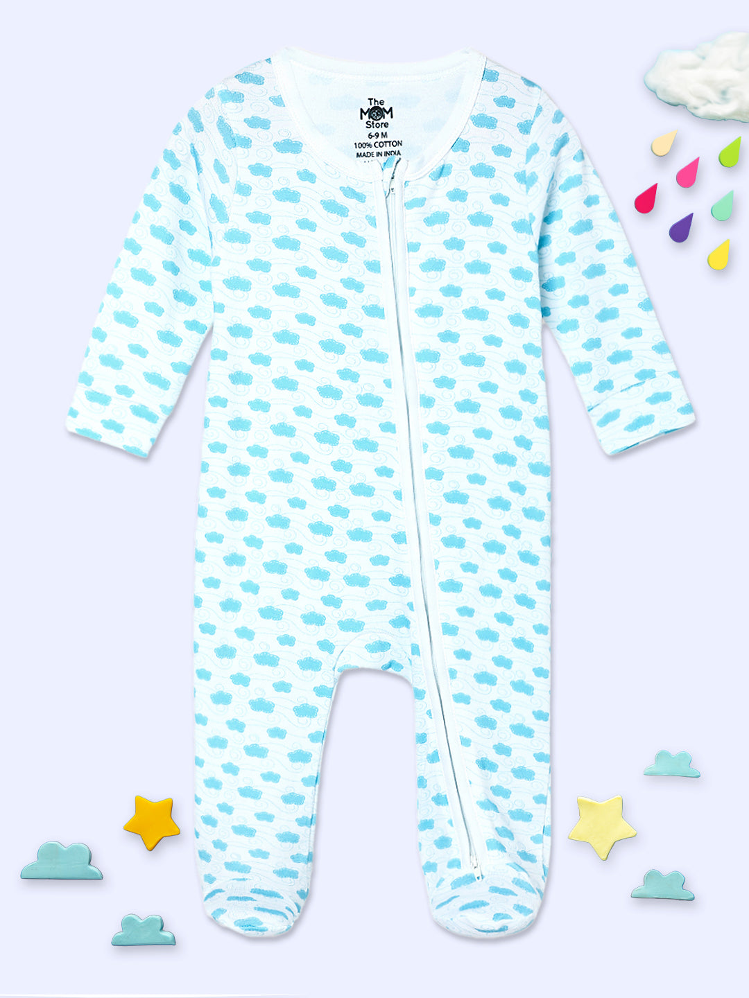 Happy Cloud Infant Zipper Romper