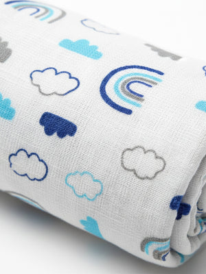 Baby Swaddle Wrap Combo- Happy Rainbow & Blue Forest - The Mom Store