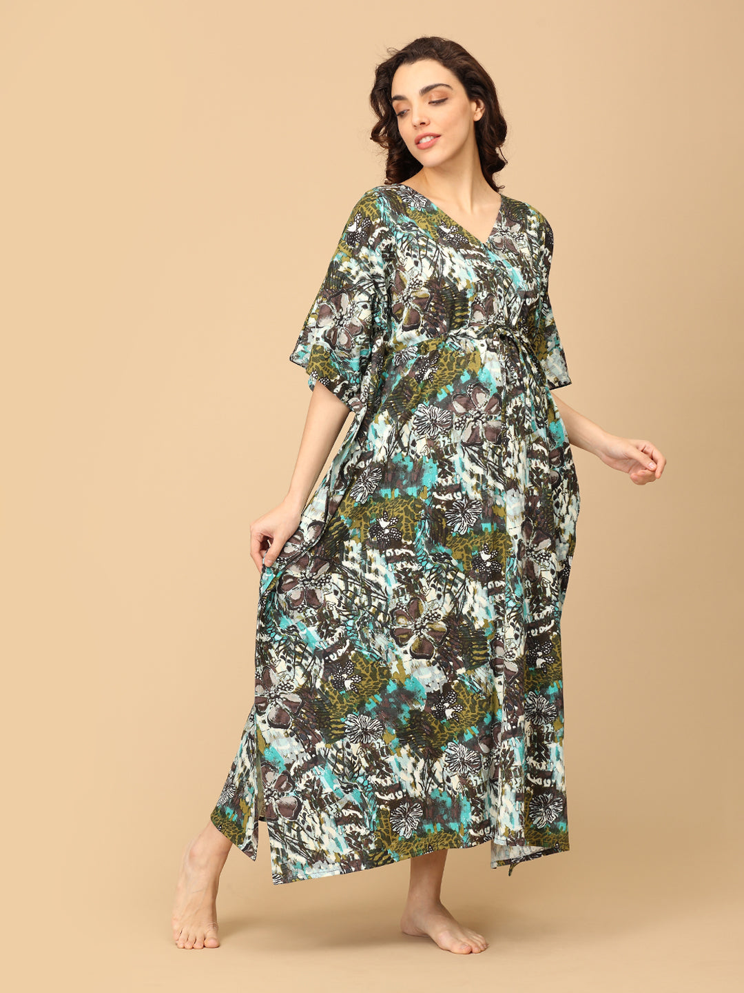 Harmony Wrap Maternity and Nursing Kaftan Nighty