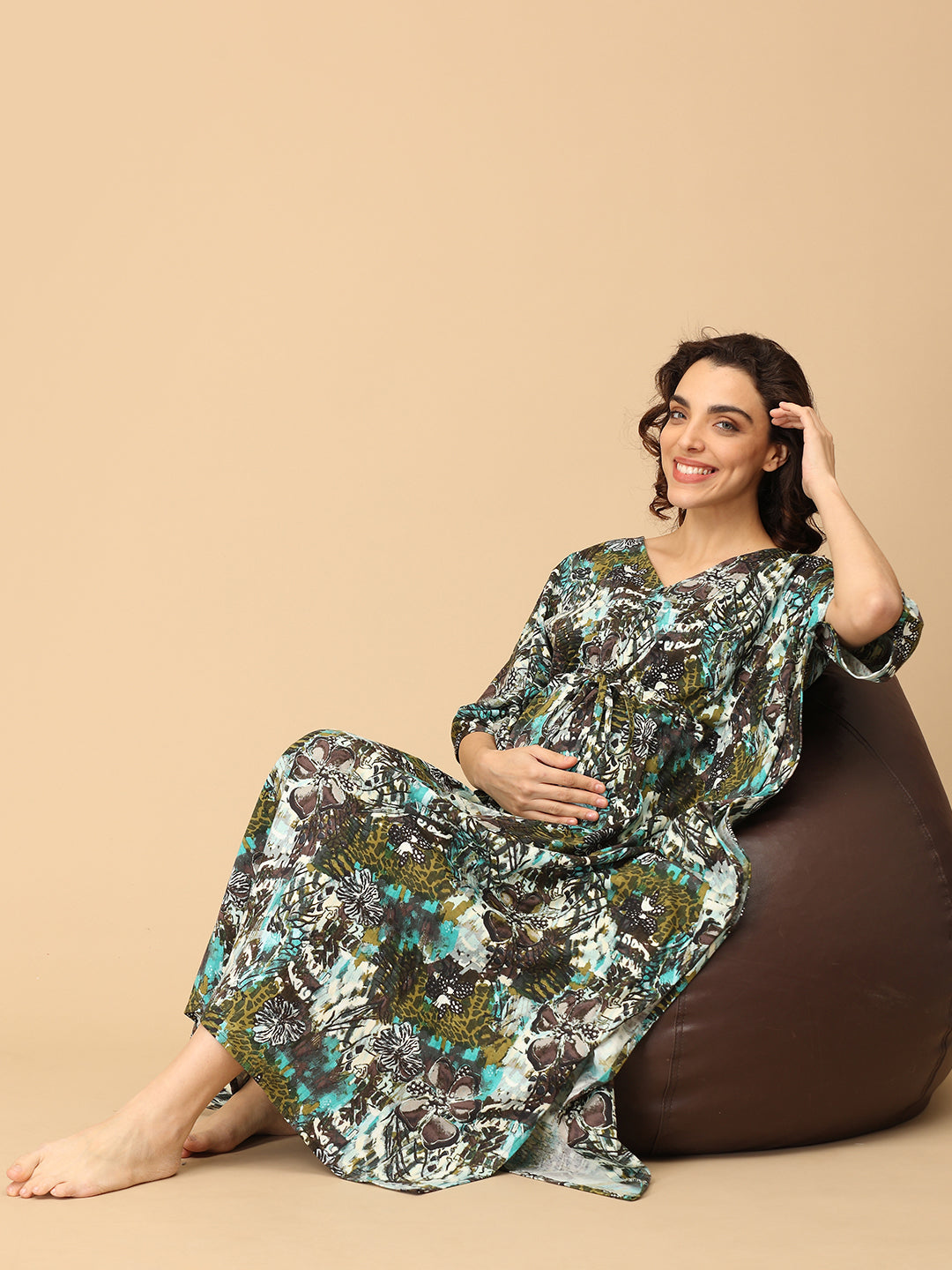 Harmony Wrap Maternity and Nursing Kaftan Nighty