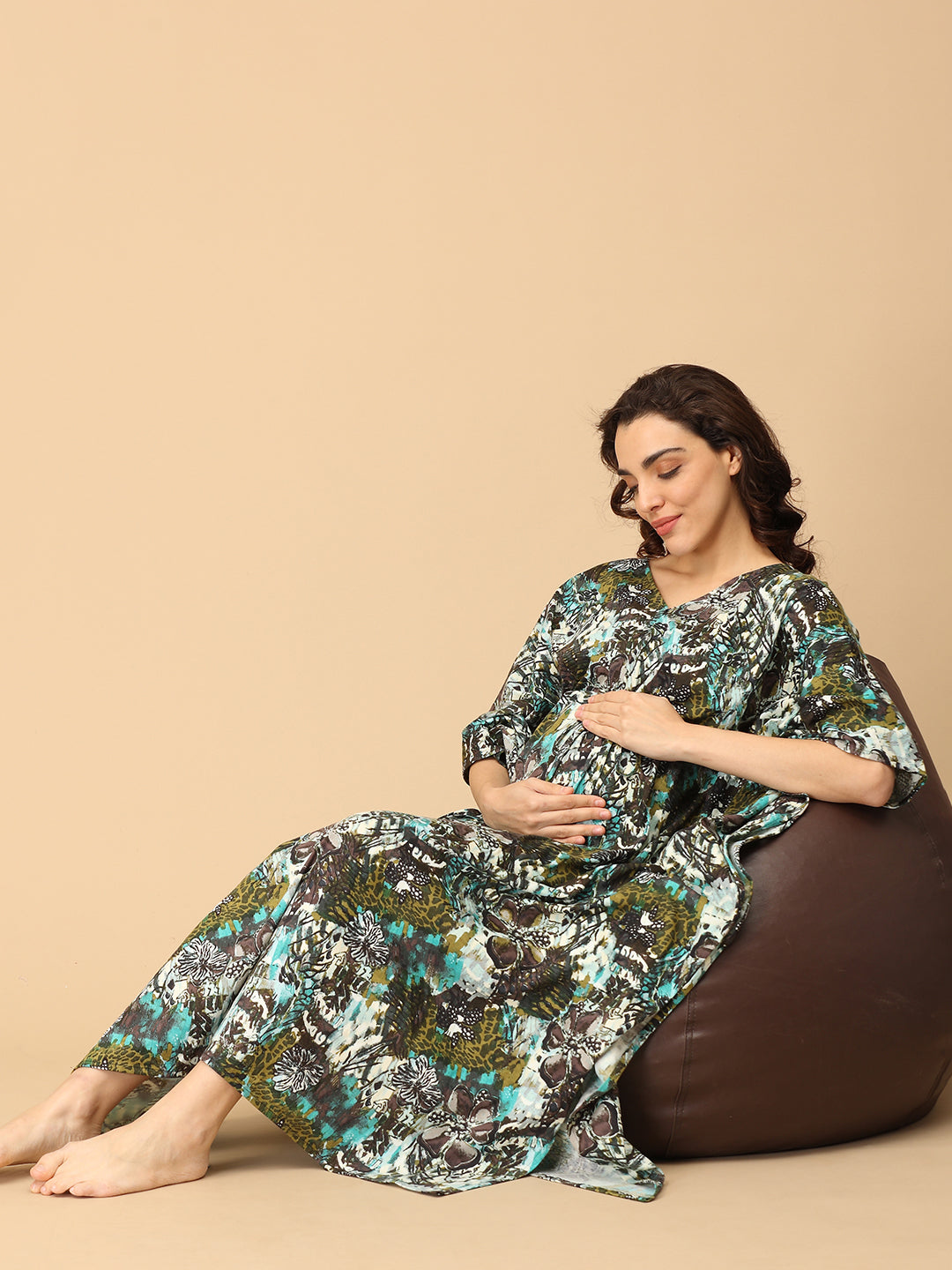 Harmony Wrap Maternity and Nursing Kaftan Nighty