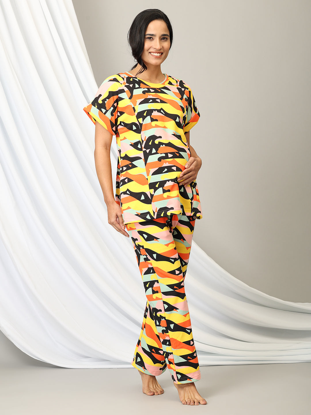 Hue Haven Maternity and Nursing Sweatshirt Co- Ord Set