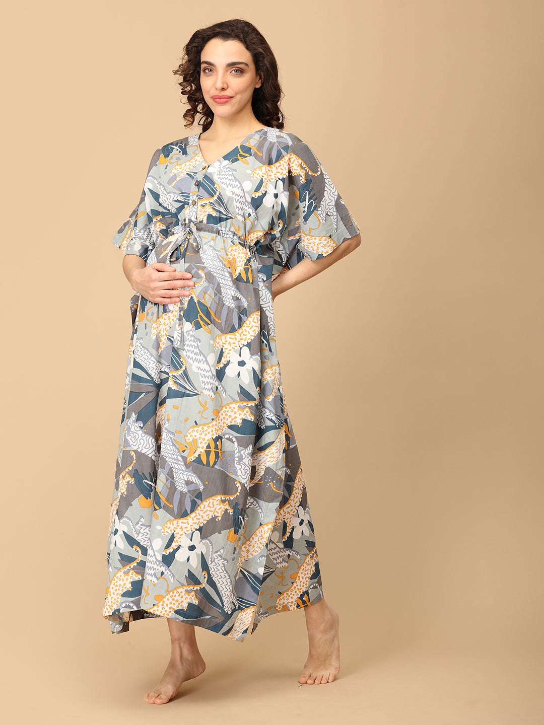 Huntress Haze Maternity and Nursing Kaftan Nighty