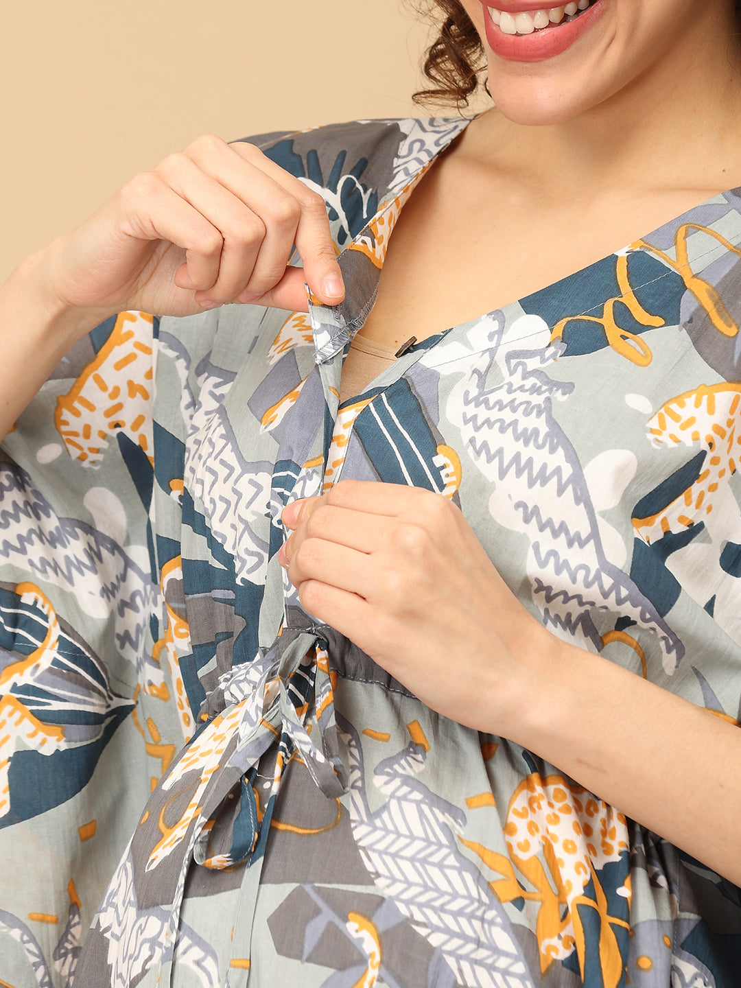 Huntress Haze Maternity and Nursing Kaftan Nighty