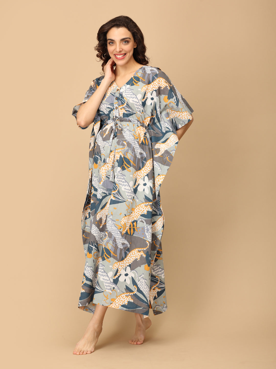 Huntress Haze Maternity and Nursing Kaftan Nighty