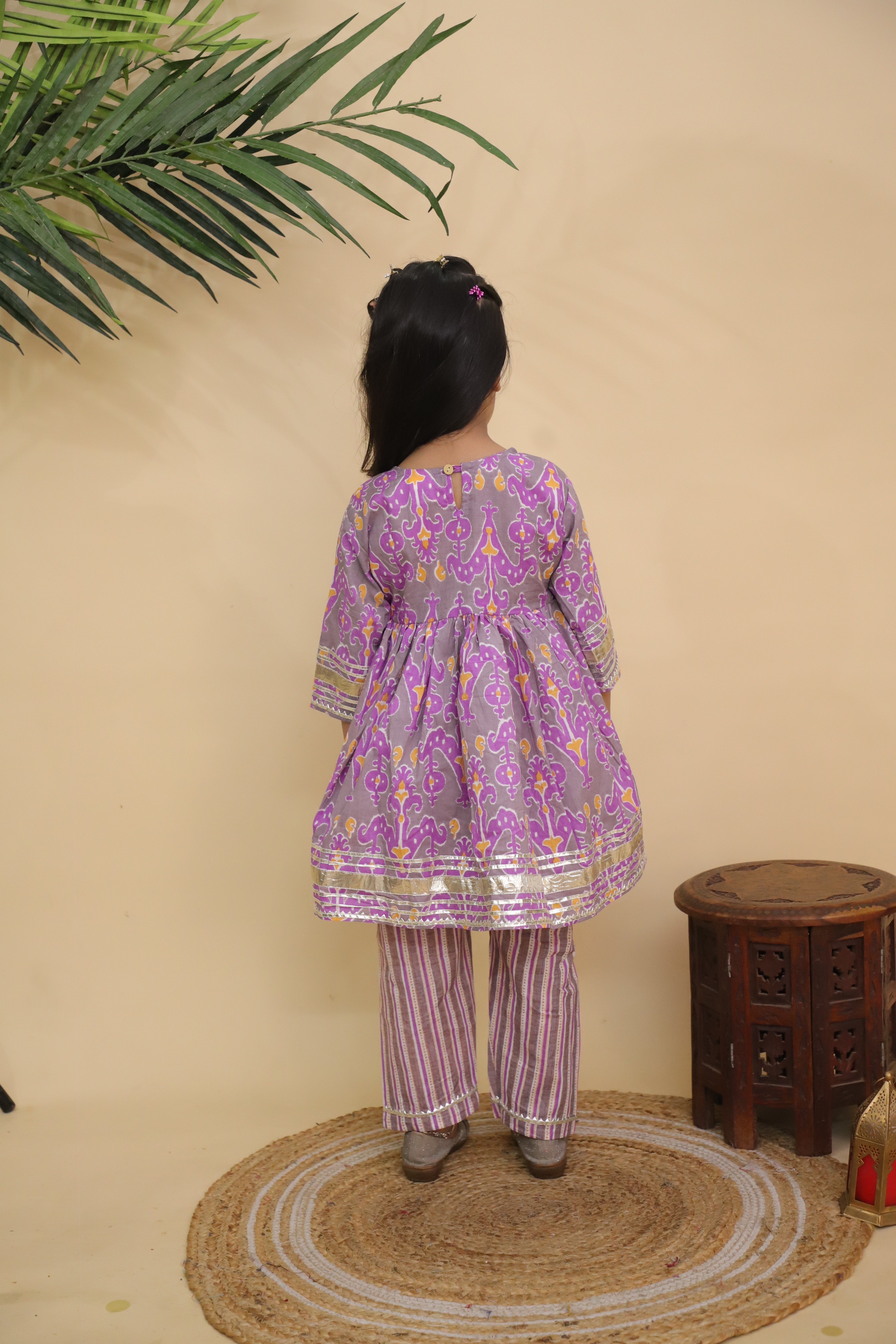 Ethnic Set - Sage Violet Boys Dhoti Kurta and Girls Anarkali Kurta Set