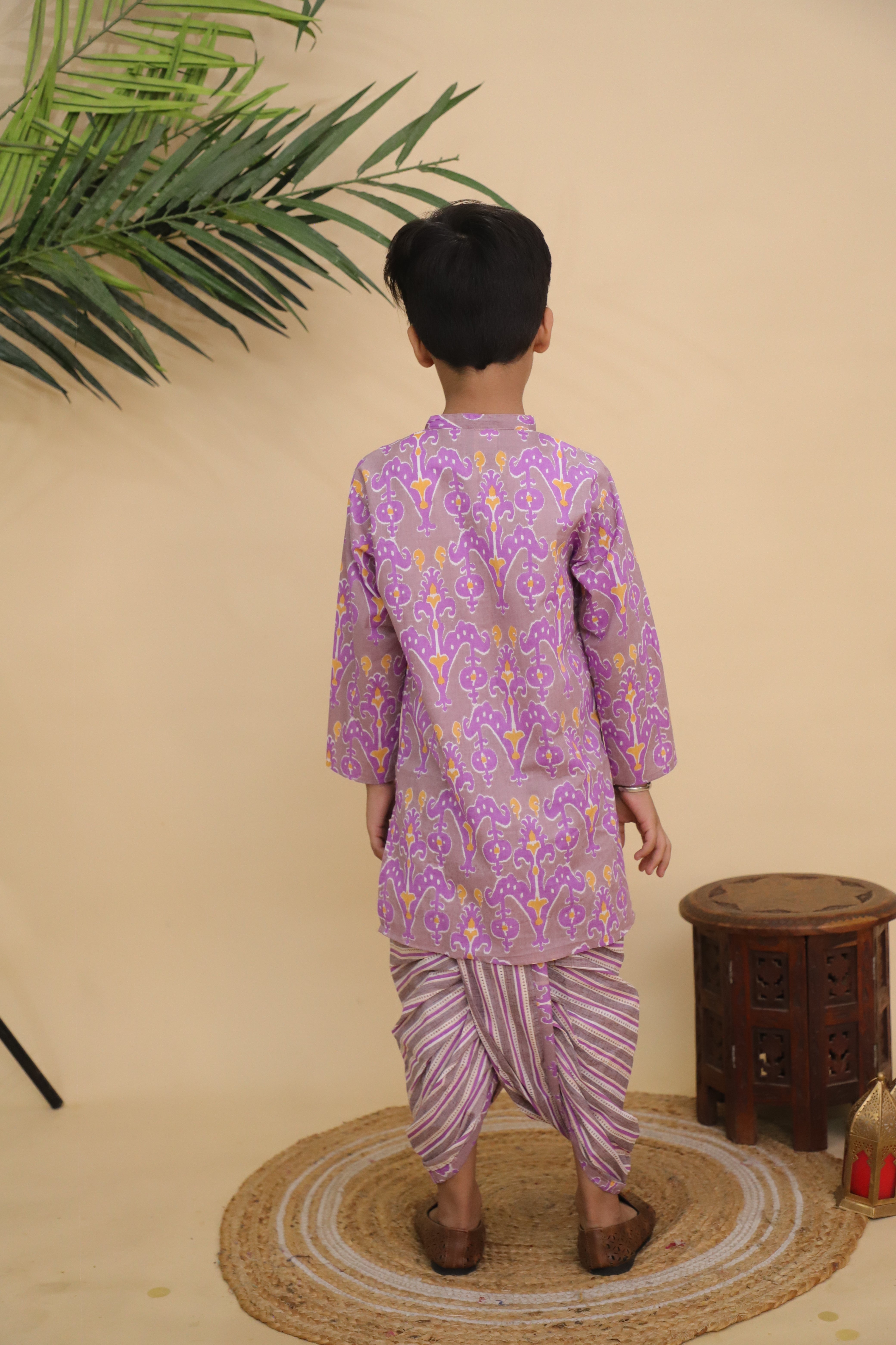 Ethnic Set - Sage Violet Boys Dhoti Kurta and Girls Anarkali Kurta Set