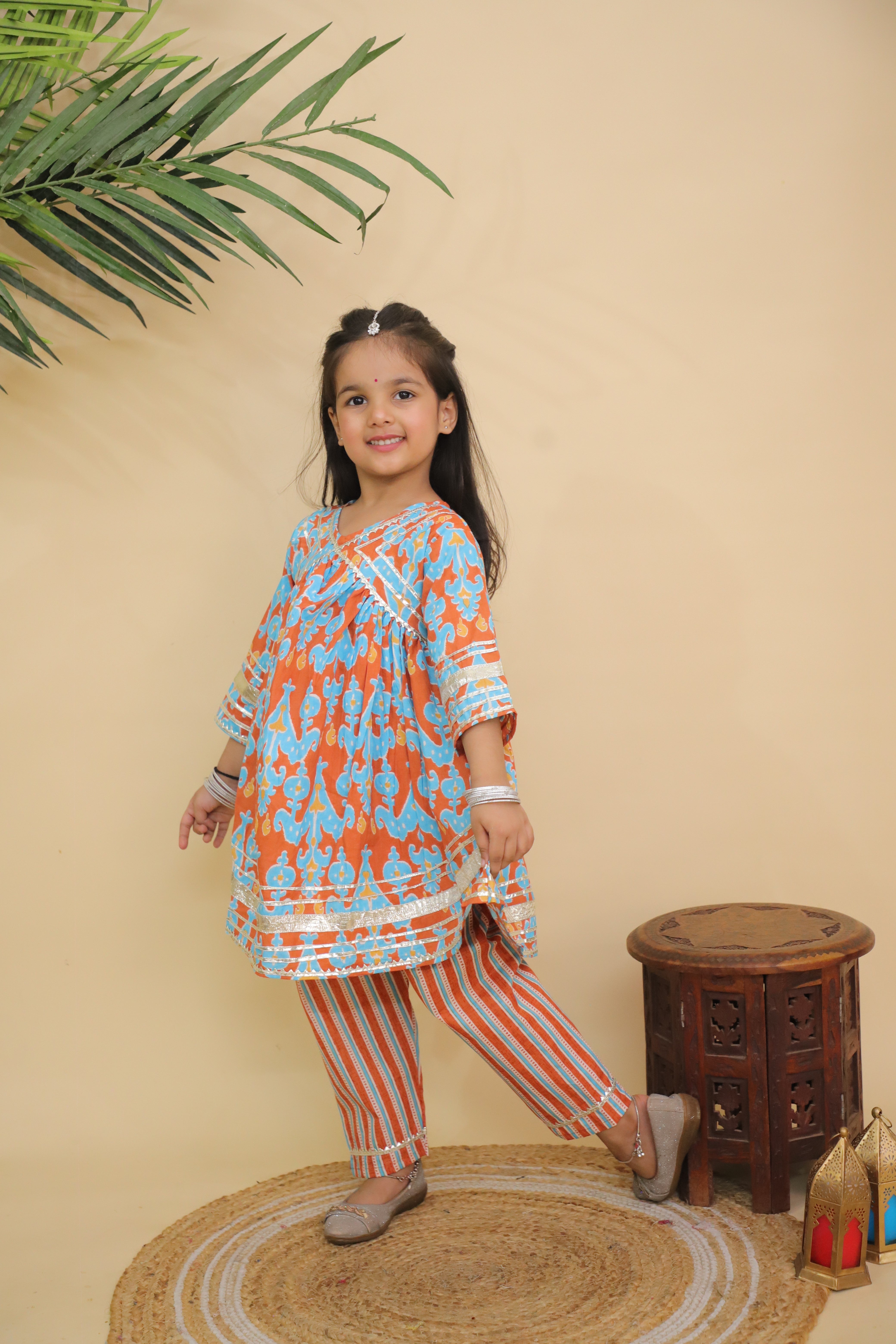 Ethnic Set - Rustic Roots Boys Dhoti Kurta and Girls Anarkali Kurta Set