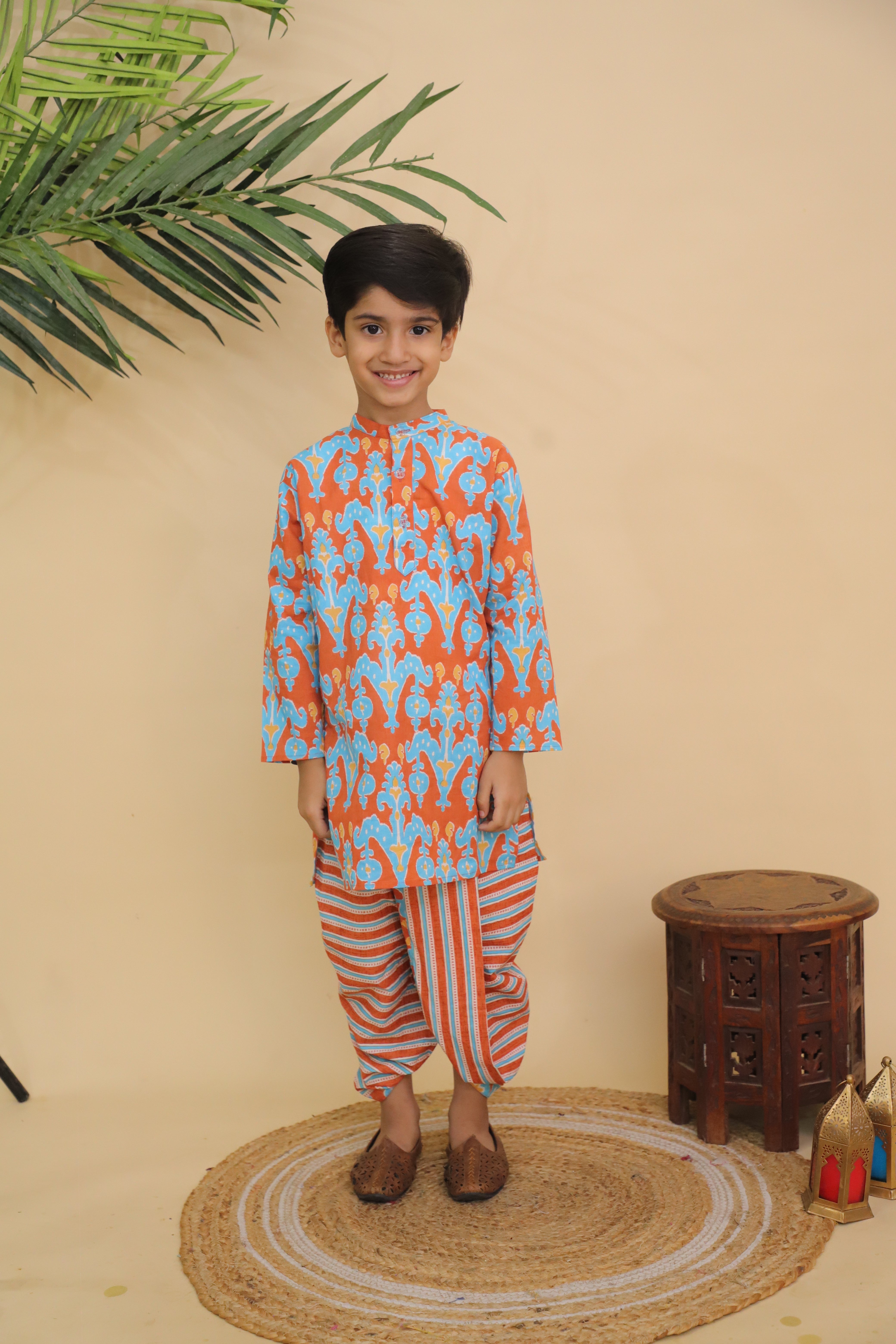 Ethnic Set - Rustic Roots Boys Dhoti Kurta and Girls Anarkali Kurta Set