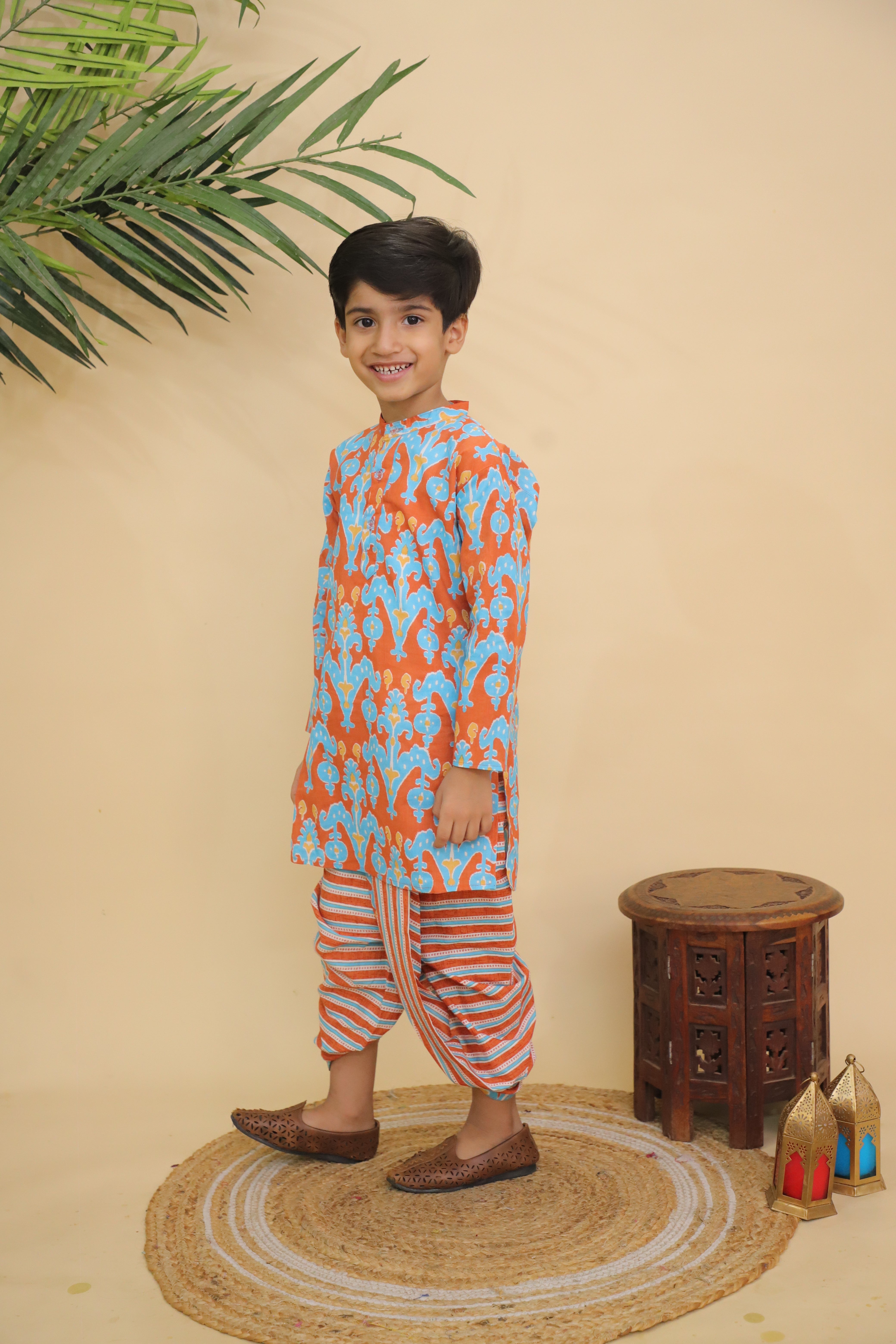 Ethnic Set - Rustic Roots Boys Dhoti Kurta and Girls Anarkali Kurta Set
