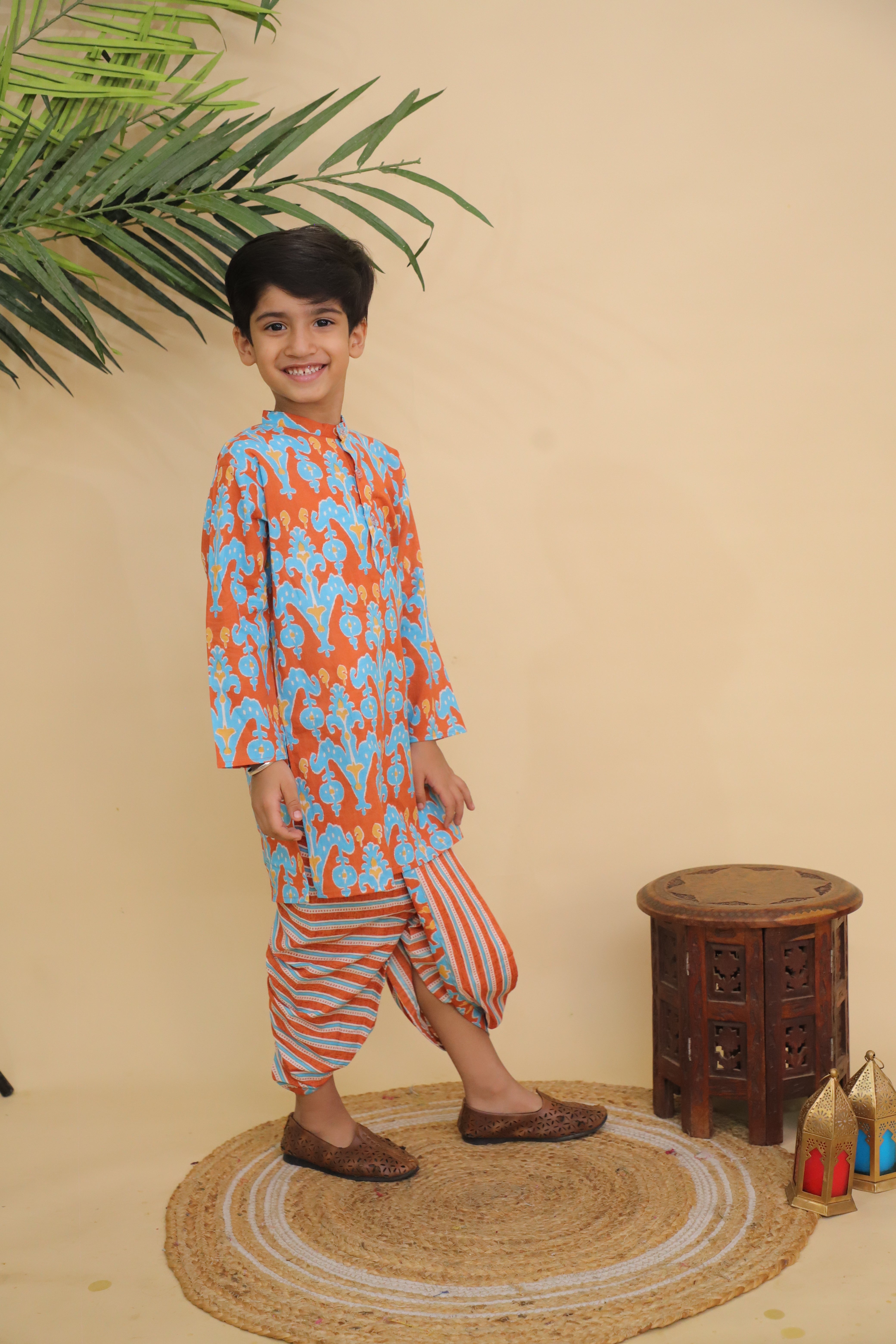 Ethnic Set - Rustic Roots Boys Dhoti Kurta and Girls Anarkali Kurta Set