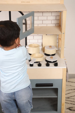 Birch & Bug WonderKitchen – Premium Wooden Play Kitchen - The Mom Store