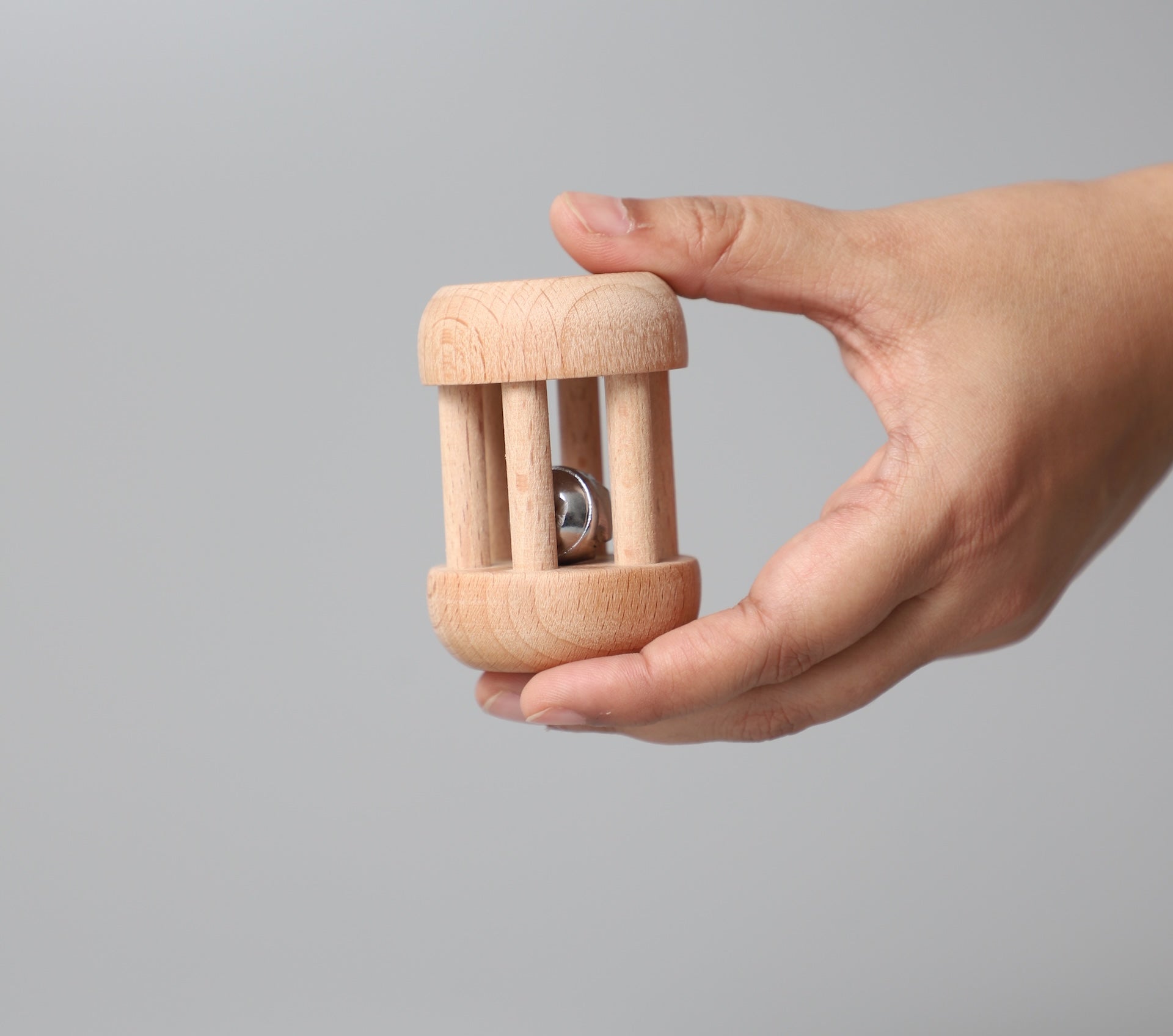 Birch & Bug Mini Cylinder Rattle – Natural