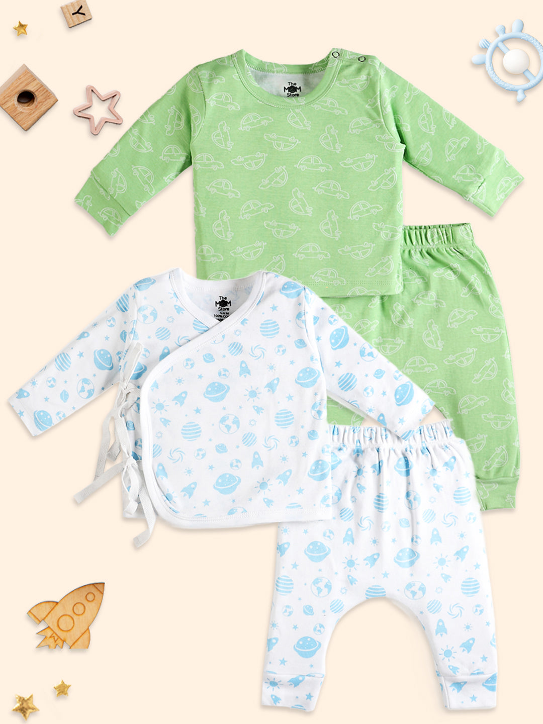 Infant Pajama Set Combo Of 2: Vrrom Vrrom-Out Of World
