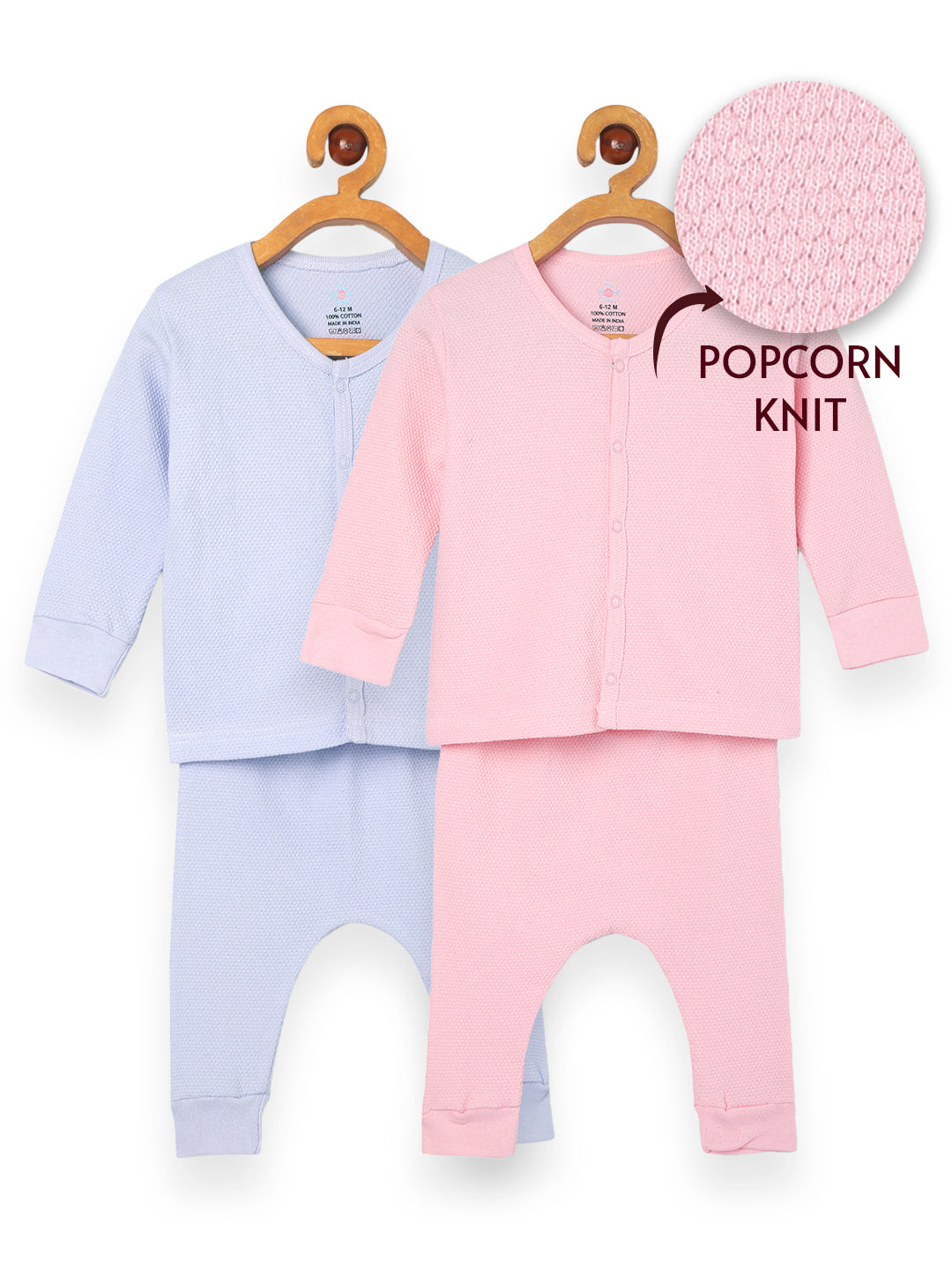 Combo of 2 Infant Sets: Pastel Pink & Lavender Infant Set