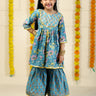 Jaldhara Floral Print Girls Anarkali Kurta Sharara Set