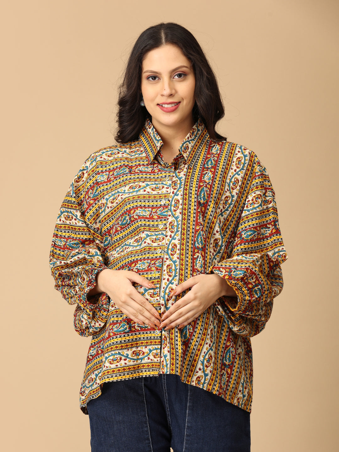 Kalavriti Maternity and Nursing Oversized Shirt