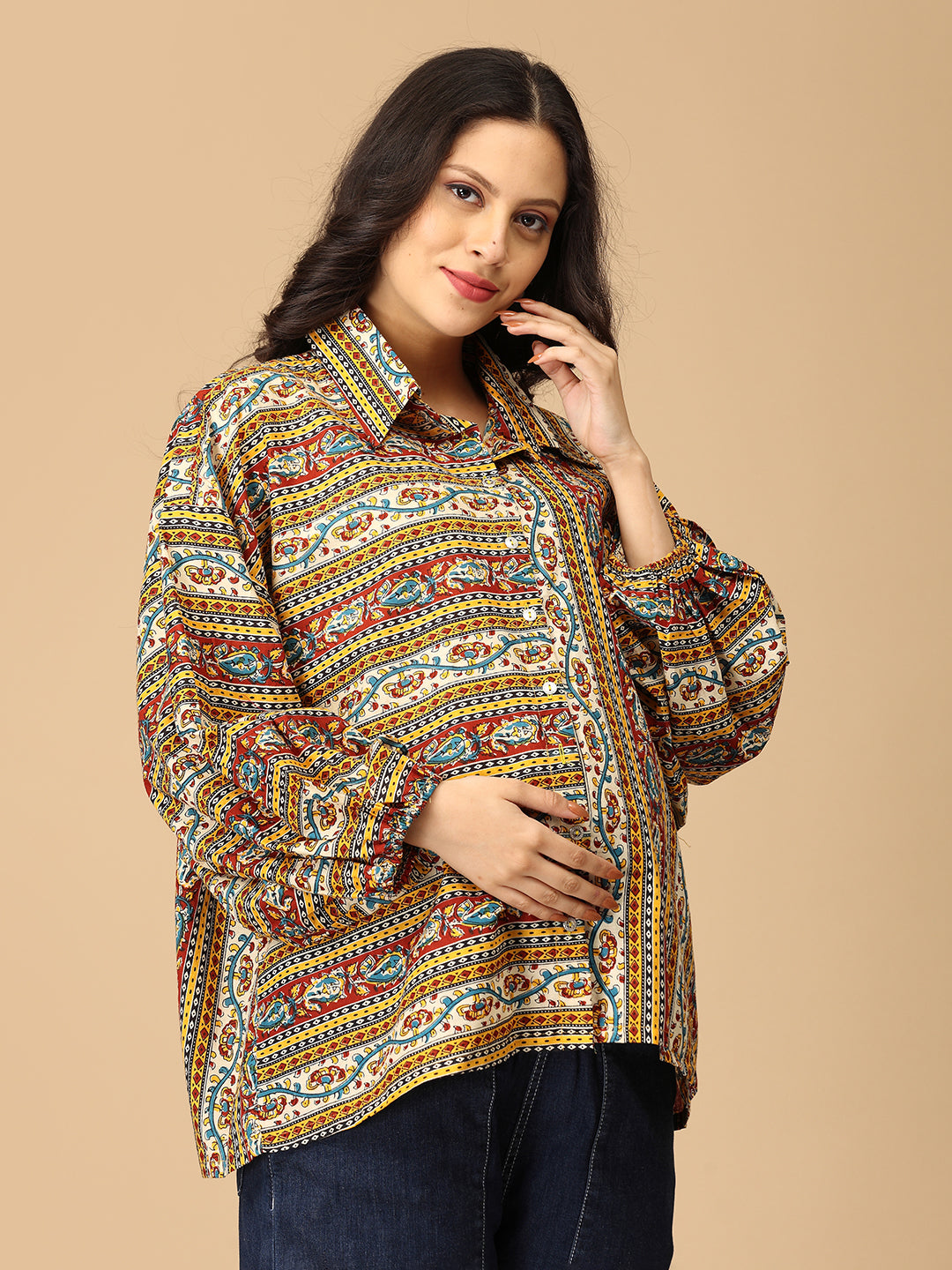 Kalavriti Maternity and Nursing Oversized Shirt
